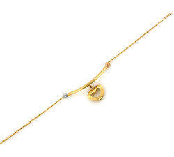 Złota bransoletka serce 11mm, 18cm