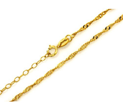 Złoty łańcuszek Singapur 45 cm dla dziecka lub dorosłego