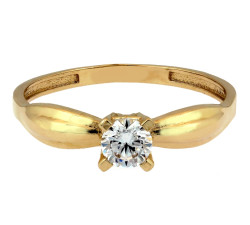 Złoty pierścionek z cyrkonią, 375/9k