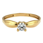 Złoty pierścionek z cyrkonią, 375/9k