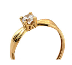 Złoty pierścionek z cyrkonią, 375/9k