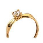 Złoty pierścionek z cyrkonią, 375/9k