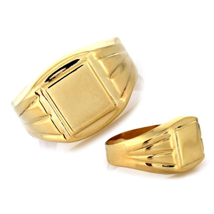 Złoty pierścionek męski do grawerowania