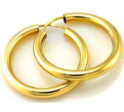 Złote kolczyki 585/14k – okrągłe koła, elegancka biżuteria.
