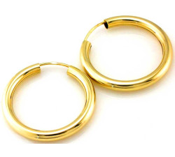 Złote kolczyki 585/14k – okrągłe koła, elegancka biżuteria.