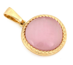 Zawieszka złota 585 z różowym kwarcem