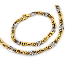 Złoty komplet naszyjnik + bransoletka 585 dla kobiety