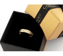 Złoty pierścionek Eternity z cyrkoniami 585/14k