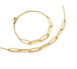 Złoty komplet biżuterii - naszyjnik i bransoletka