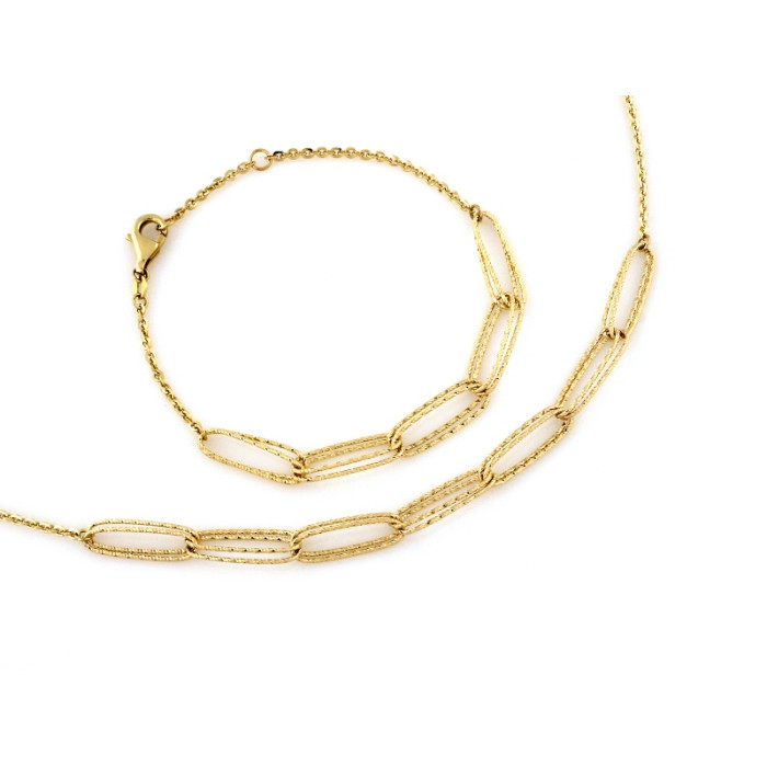 Złoty komplet biżuterii - naszyjnik i bransoletka