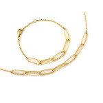 Złoty komplet biżuterii - naszyjnik i bransoletka