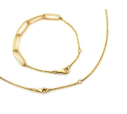 Złoty komplet biżuterii - naszyjnik i bransoletka