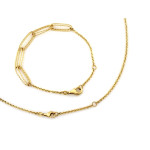 Złoty komplet biżuterii - naszyjnik i bransoletka