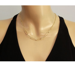 Złoty komplet biżuterii - naszyjnik i bransoletka