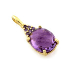 Złoty komplet biżuterii z ametystem i cyrkoniami