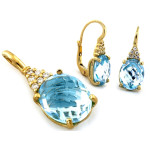 Złoty komplet biżuterii z topazem - elegancka ozdoba na prezent