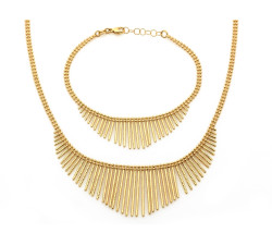 Złoty naszyjnik i bransoletka - ekskluzywny komplet 585/14k