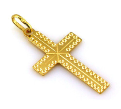 Krzyżyk złoty diamentowany