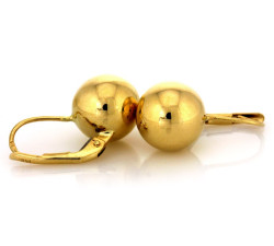 Złote kolczyki kuleczki z angielskim zapięciem