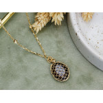 Złoty komplet biżuterii z kwarcem dymnym