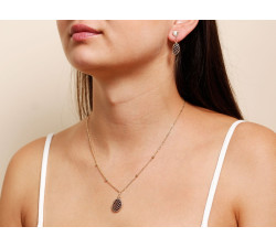 Złoty komplet biżuterii z kwarcem dymnym