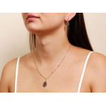 Złoty komplet biżuterii z kwarcem dymnym