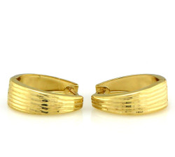 Złote kolczyki 375 szerokie zdobione koła