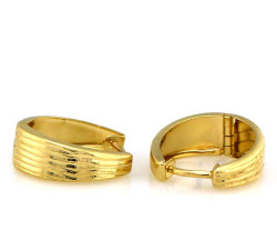 Złote kolczyki 375 szerokie zdobione koła