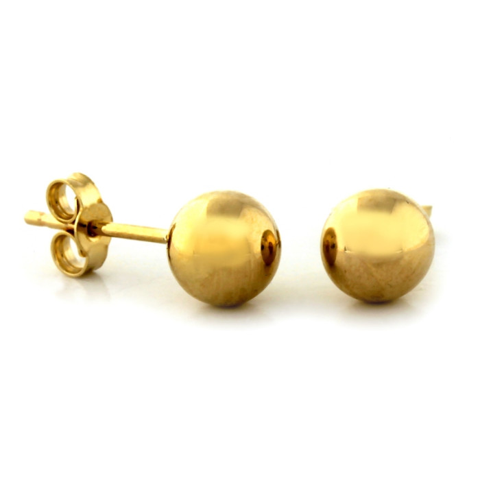 Złote kolczyki kuleczki 6mm