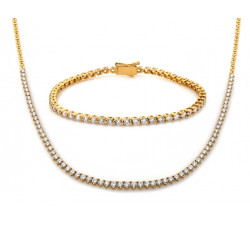 Złoty komplet naszyjnik i bransoletka 585