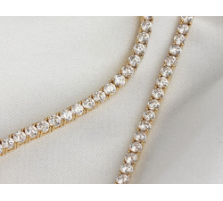 Złoty komplet naszyjnik i bransoletka z cyrkoniami