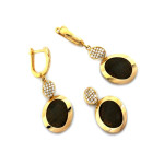 Złoty komplet biżuterii cyrkonie 14k