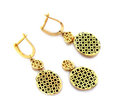 Złoty komplet biżuterii cyrkonie 14k