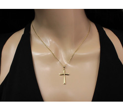 Krzyżyk na łańcuszek złoty prosty uniwersalny