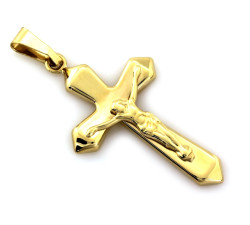 Złoty krzyż 375 z wizerunkiem Jezusa w momencie ukrzyżowania
