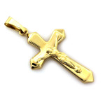 Złoty krzyż 375 z wizerunkiem Jezusa w momencie ukrzyżowania