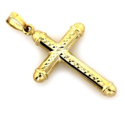 Krzyżyk złoty 375 zawieszka bez wizerunku klasyczny i uniwersalny