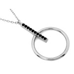 Srebrny naszyjnik z czarnymi cyrkoniami