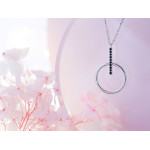 Srebrny naszyjnik z czarnymi cyrkoniami