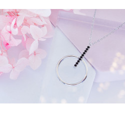 Srebrny naszyjnik z czarnymi cyrkoniami