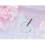 Srebrny naszyjnik z czarnymi cyrkoniami