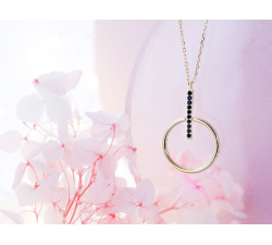 Srebrny pozłacany naszyjnik z cyrkoniami