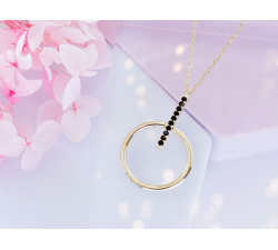 Srebrny pozłacany naszyjnik z cyrkoniami