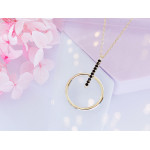 Srebrny pozłacany naszyjnik z cyrkoniami