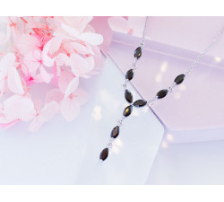 Naszyjnik srebrny z czarnymi cyrkoniami