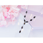 Naszyjnik srebrny z czarnymi cyrkoniami