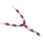 Srebrny naszyjnik z różowymi cyrkoniami