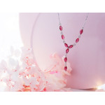 Srebrny naszyjnik z różowymi cyrkoniami