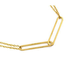 Naszyjnik srebrny pozłacany podwójny z dwoma dużymi ogniwami