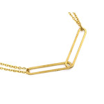 Naszyjnik srebrny pozłacany podwójny z dwoma dużymi ogniwami